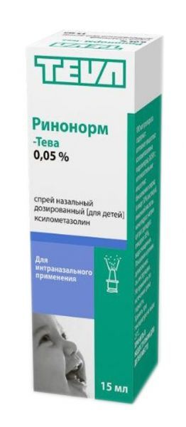 Ринонорм-Тева, 0.05%, спрей назальный дозированный [для детей], 15 мл, 1 шт.