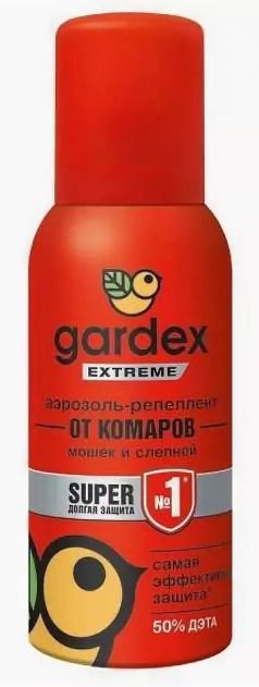 фото упаковки Gardex Extreme Super Аэрозоль от комаров мошек и других насекомых