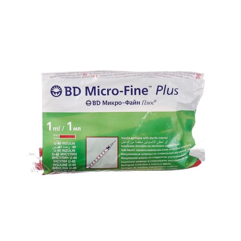 фото упаковки Шприц инсулиновый с несъемной иглой BD Micro-Fine Plus U-40