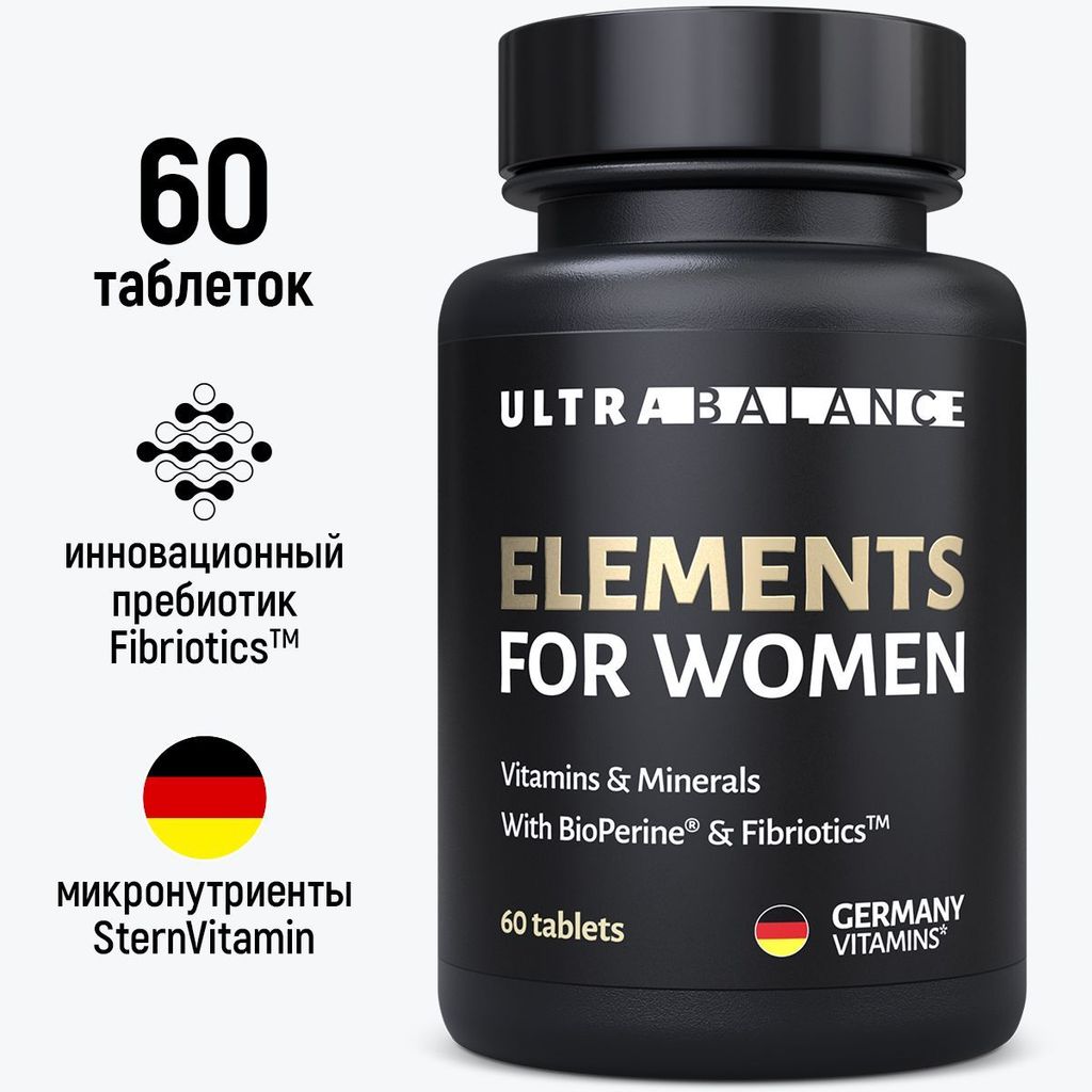 фото упаковки Ultrabalance Элементы для женщин Премиум Витамины и минералы, таблетки, 60 шт. фото упаковки Ultrabalance Элементы для женщин Премиум Витамины и минералы