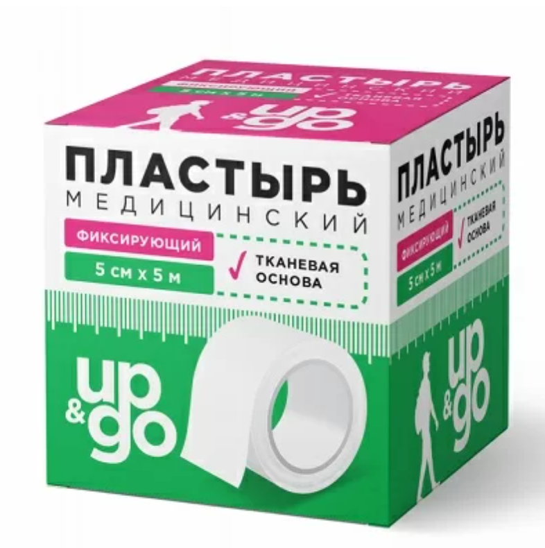 фото упаковки Пластырь медицинский фиксирующий UP&GO