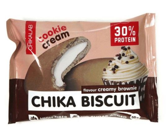 фото упаковки Chikalab Chika Biscuit Печенье протеиновое бисквитное Сливочный брауни