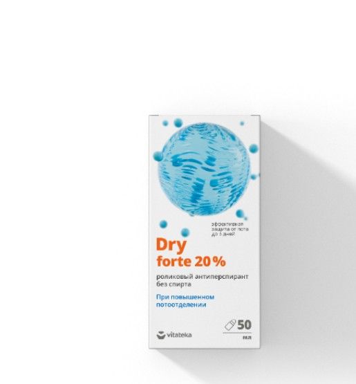 фото упаковки Витатека Dry Forte роликовый антиперспирант без спирта 20%