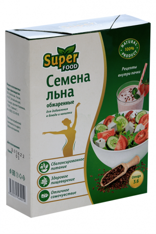 фото упаковки Super Food Семена Льна Обжаренные