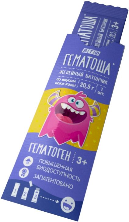 фото упаковки Гематоша Батончик желейный вкус колы