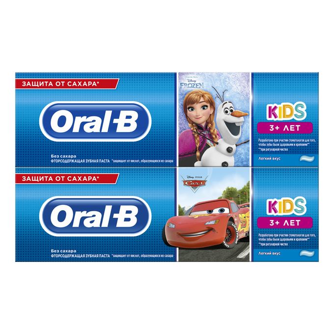фото упаковки Oral-B Паста зубная детская Тачки / Холодное сердце