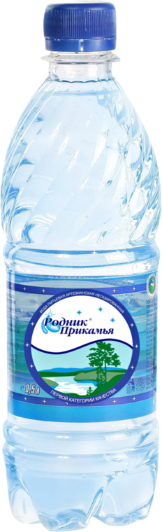 Вода Родник Прикамья питьевая, негазированная, в пластиковой бутылке, 0.5 л, 1 шт.