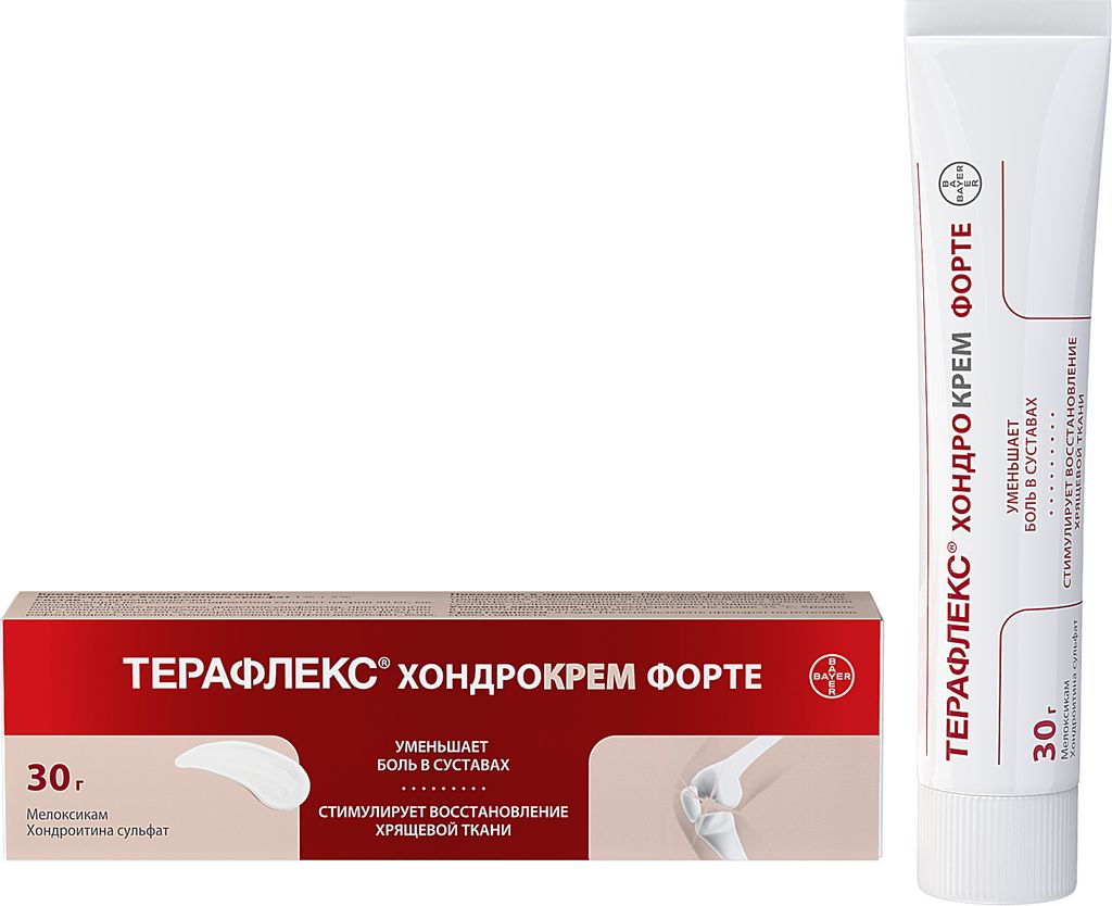 Терафлекс Хондрокрем Форте, 1% + 5%, крем для наружного применения, 30 г, 1 шт. цена