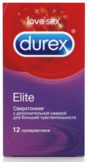 Презервативы Durex Elite, презерватив, гладкие, сверхтонкие, 12 шт.