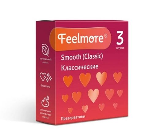 Feelmore Презервативы классические, презерватив, 3 шт.