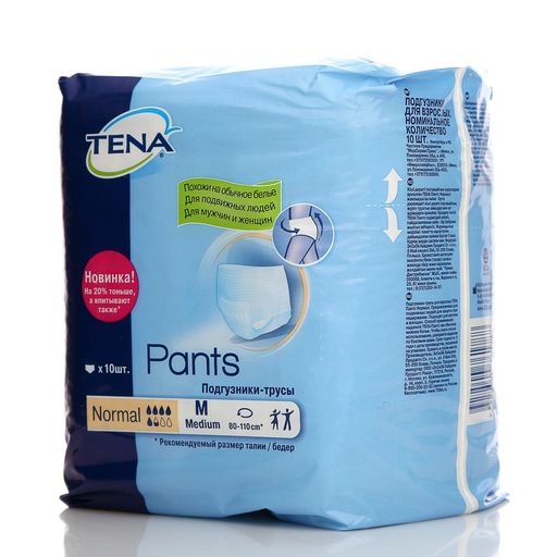 Подгузники-трусы для взрослых Tena Pants Normal, Medium M (2), 80-110 см, 10 шт. цена