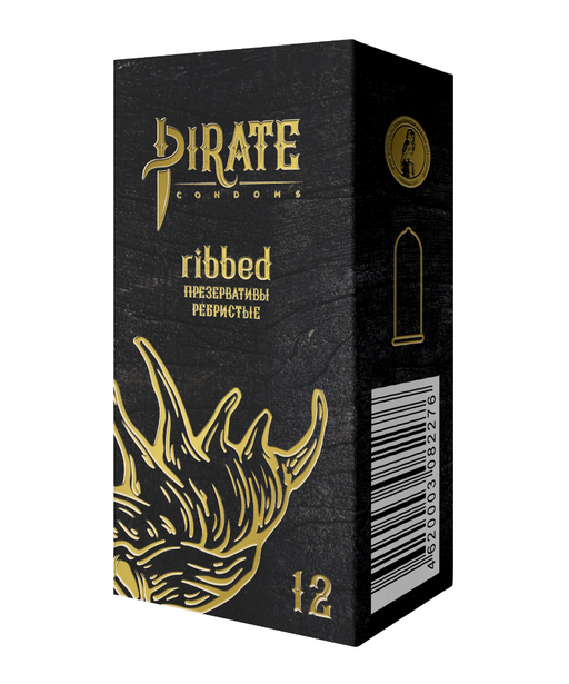 Pirate Презервативы ribbed, презервативы, ребристые, 12 шт.