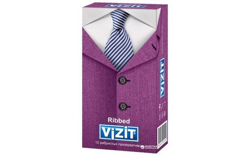 Презервативы Vizit Ribbed, презерватив, ребристые, 12 шт. цена