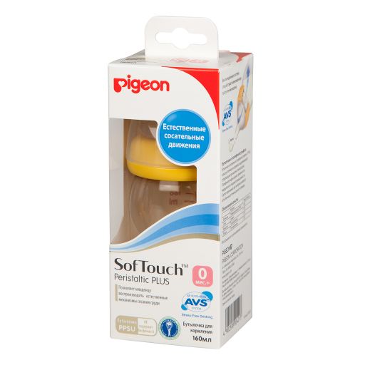 Pigeon бутылочка SofTouch Peristaltic Plus PPSU Пластиковая, 160 мл, 1 шт.