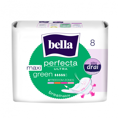 Bella perfecta ultra Maxi Green прокладки супертонкие, прокладки гигиенические, 8 шт.