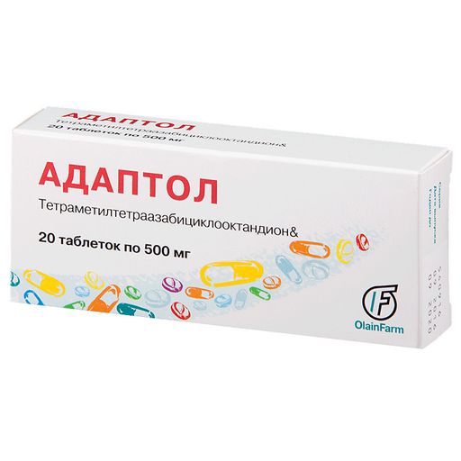 Адаптол, 500 мг, таблетки, 20 шт. цена