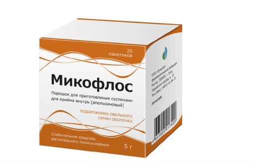 Микофлос, порошок для приготовления суспензии для приема внутрь, апельсин, 5 г, 20 шт.