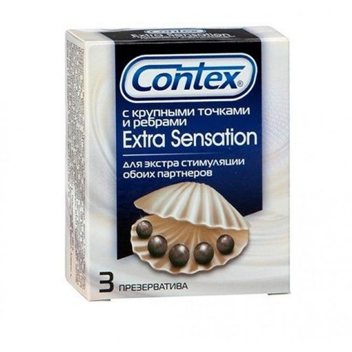 Презервативы Contex Extra Sensation, презерватив, с крупными точками и ребрами, 3 шт. цена