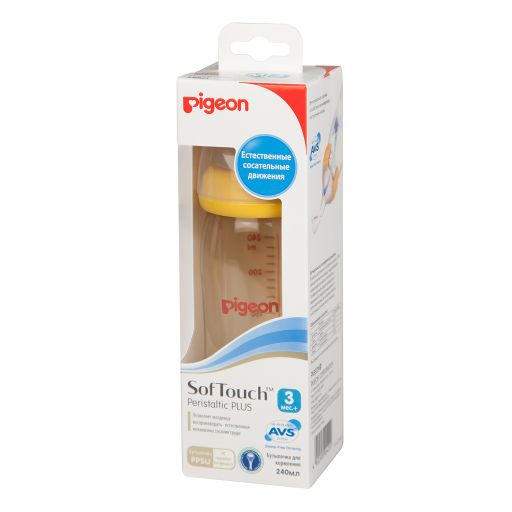 Pigeon бутылочка SofTouch Peristaltic Plus PPSU Пластиковая, 240 мл, 1 шт.