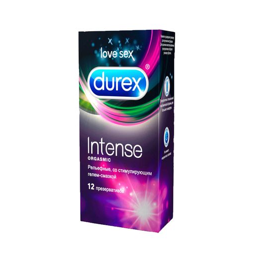 Презервативы Durex Intense orgasmic, рельефные, 12 шт.
