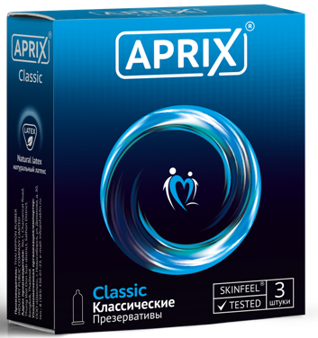 Презервативы Aprix Classic, презерватив, классический, 3 шт.