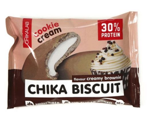 Chikalab Chika Biscuit Печенье протеиновое бисквитное Сливочный брауни, печенье, 50 г, 1 шт.