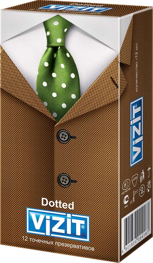Презервативы Vizit Dotted, презерватив, с точками, 12 шт. цена
