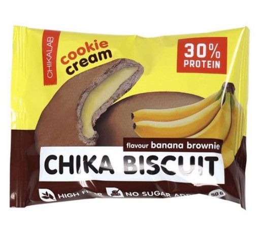Chikalab Chika Biscuit Печенье протеиновое бисквитное Банановый брауни, печенье, 50 г, 1 шт.