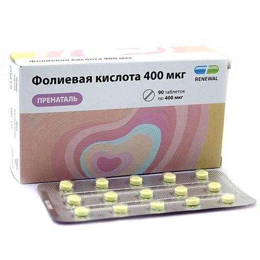 Фолиевая кислота Пренаталь, 400 мкг, таблетки, 90 шт. цена