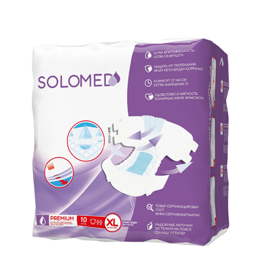 Solomed Premium подгузники для взрослых, XL, 10 шт.