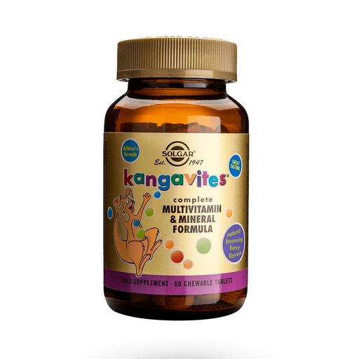 Solgar Кангавитес c мультивитаминами и минералами, таблетки для детей, со вкусом тропических фруктов, 60 шт.