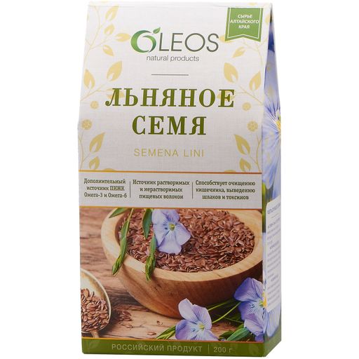 Oleos Льняное семя, семена, 200 г, 1 шт.