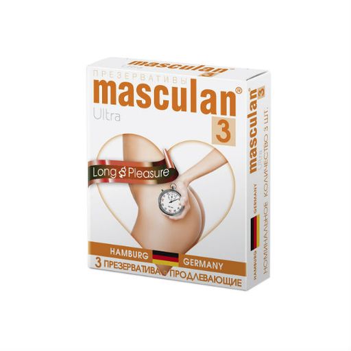 Презервативы Masculan Ultra 3, презерватив, с ребрами и пупырышками, 3 шт.