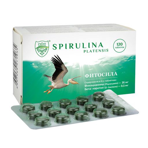 Спирулина Фитосила, 350 мг, таблетки, 120 шт.