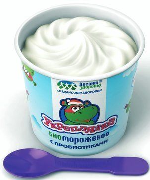 Биомороженое Укрепляйка сливочное в бумажном стаканчике, 8%, мороженое, 45 г, 1 шт.
