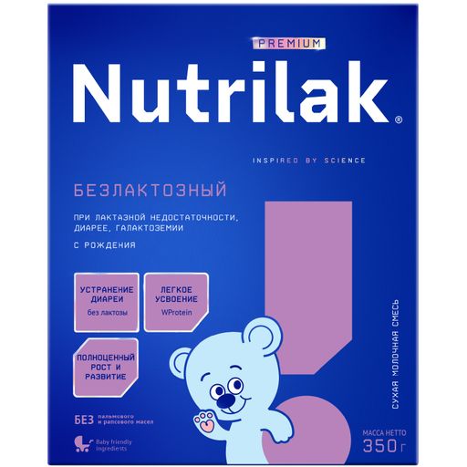 Nutrilak Premium Смесь молочная безлактозная, смесь молочная сухая, 350 г, 1 шт.